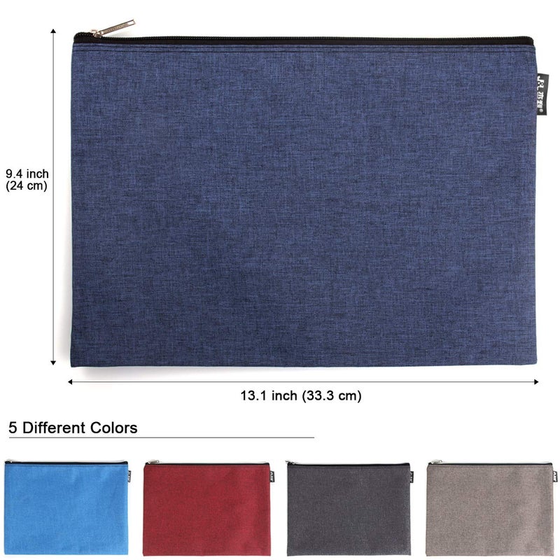 CenterZ 5 Pack Canvas Zipper Tool Bag Set, 13x9.5 inch 16oz Heavy Duty Waterproof Multipurpose Utility Multi Tool Storage Pouch Case for Organizing and Sorting Household Tools, Spare Parts (5 Colors) - Image 2